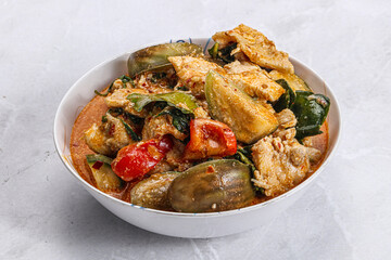 Fototapeta premium Thai red spicy curry with chicken