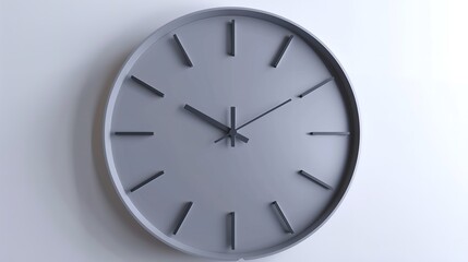 Gray Modern Wall Clock Cut Out in 8K Resolution: Realistic Lighting

