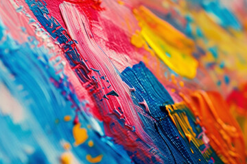 Obraz premium A close-up of a childs artwork, using vibrant colors to express emotions that words cannot capture 