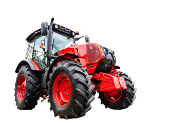 Tractor isolated white background. Farm agricultural tractor