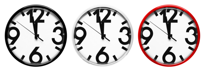 Set of wall clocks, cut out