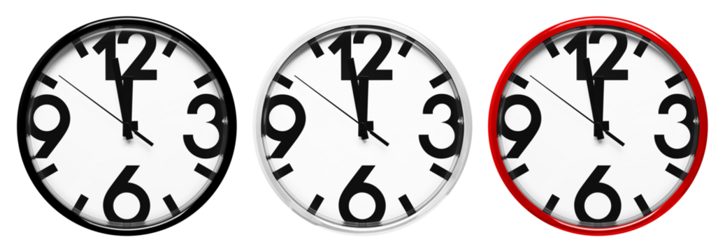 Set of wall clocks, cut out