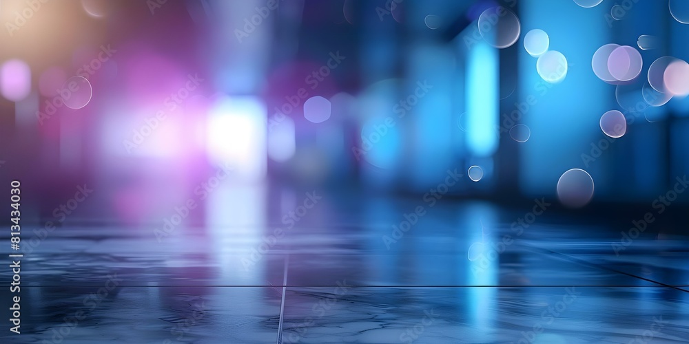 Poster blurred office background with open space and light bokeh effect - an abstract view. concept abstrac