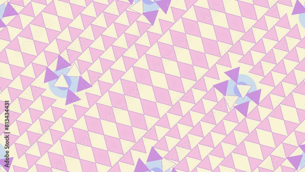 Fototapete Optical illusion of transformation triangular shapes. 3d render loop animation