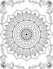 Printable Mandala Coloring Page for Adults. Educational Resources for School for Kids. Adults Coloring Book. Mandala Coloring Activity Worksheet.