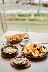 egg with sausage turkish breakfast