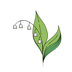 シンプルなスズランのイラスト　カラー04