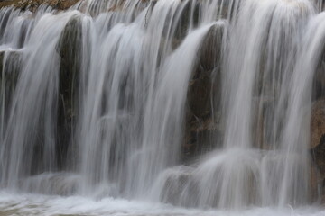 Fototapeta premium silky waterfall in the forest 