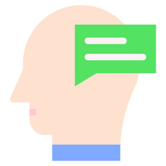Vector Icon message, mind, thought, user, human brain