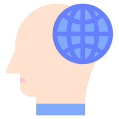 Vector Icon global thinking, mind, thought, user, human brain