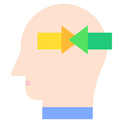 Vector Icon confused, mind, thought, user, human brain