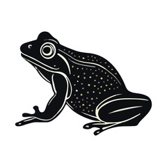 Frog Animal black silhouette vector with white color background