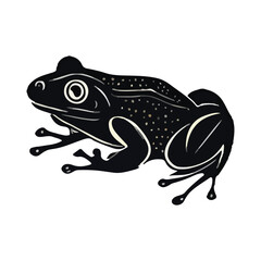 Frog Animal black silhouette vector with white color background
