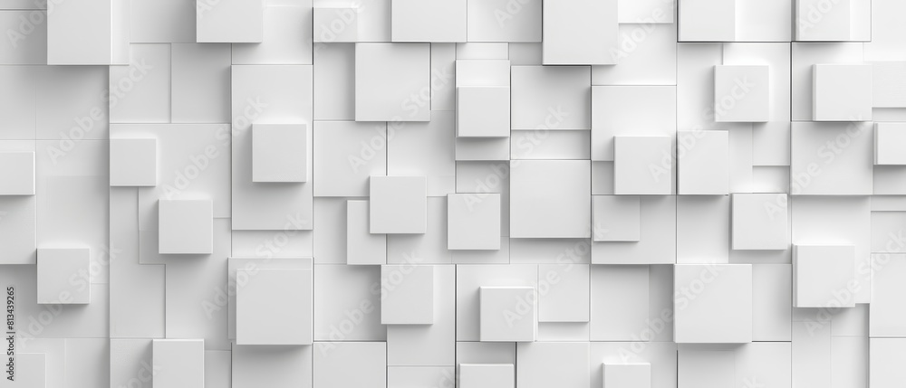 Poster a background of white square pattern paired with a white silver geometric design conveys a refined a