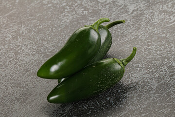 Raw green Mexican jalapeno pepper