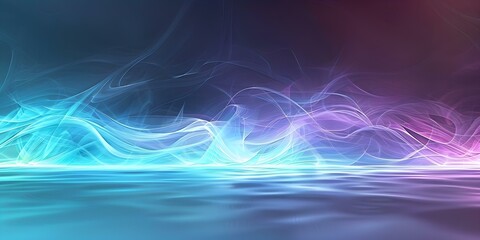 Neon purple and blue abstract horizontal glowing light beam background. Concept Abstract Art, Neon Colors, Glowing Lights, Horizontal Design, Background Portrait