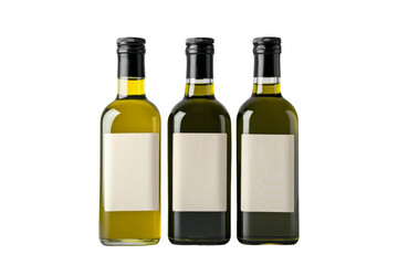 Three Bottles of White Wine on a White Background