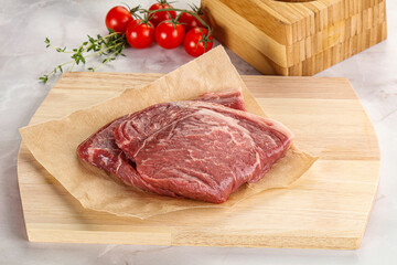 Uncooked raw beef steak for grill