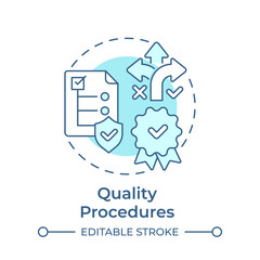 Quality procedures soft blue concept icon. User service, process flow. Regulatory standards. Round shape line illustration. Abstract idea. Graphic design. Easy to use in infographic, presentation
