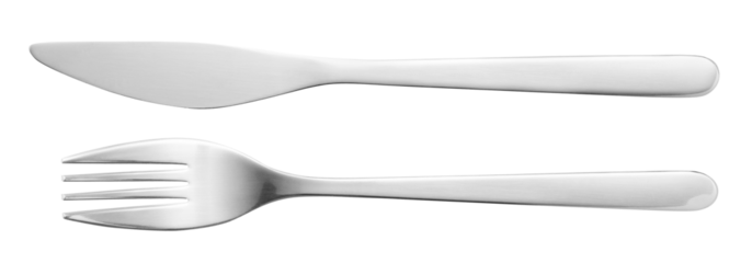 Knife and fork, cut out