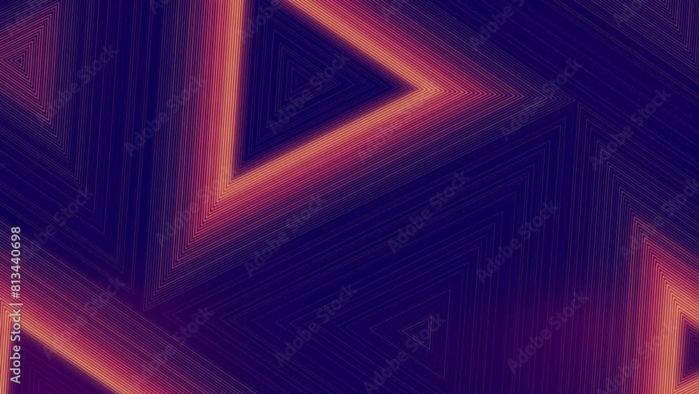 Aufkleber 3d rendering loop animation of running red-orange color waves on the pattern
