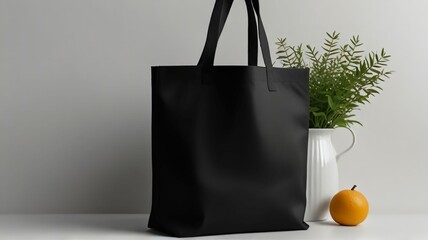 The tote can be made from a fabric or eco linen and mocked up 3d. The totebag can be isolated on a white background, and a cotton shopping bag can be made from a black cotton material for use in