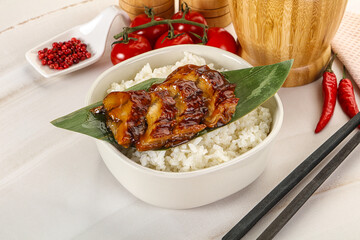 Grilled eel with steamed rice