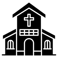 Vector Icon Building, chapel, christ, church, religious