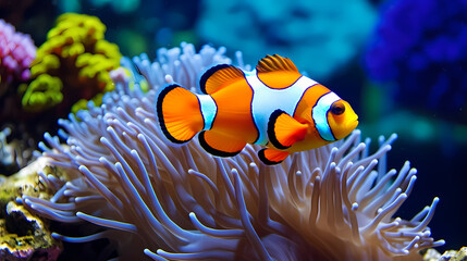 Brightly colored clownfish