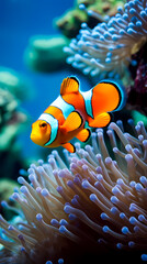 Brightly colored clownfish