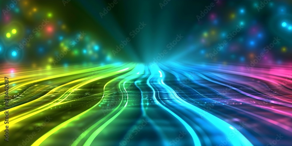 Poster neon color blur with soft texture and abstract empty space inspired by disco. concept neon lights, c