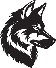 wolf head isolated on white