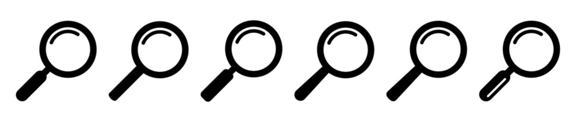 Naklejka premium Search icon. Magnifying glass icon, magnifier or loupe sign.