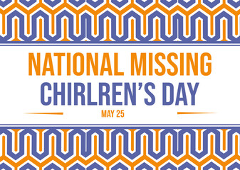 National Missing Children’s Day. Design suitable for greeting card poster and banner