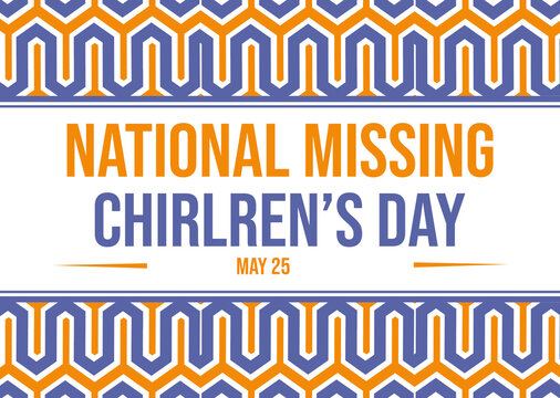 National Missing Children’s Day. Design suitable for greeting card poster and banner