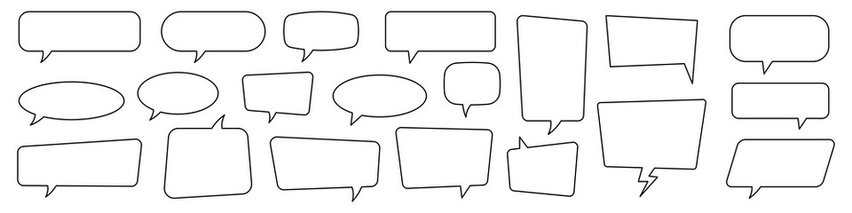 Speech bubble, speech balloon, chat bubble line art icon for apps and websites.