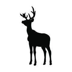 Deer silhouette vector illustration.