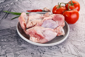 Raw turkey shoulder wing for cooking