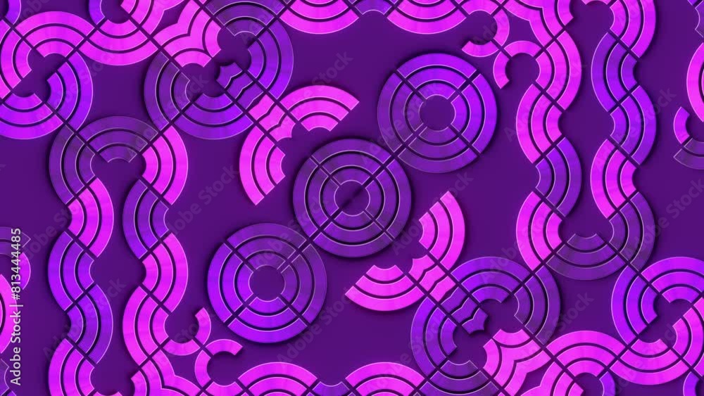 Aufkleber 3d rendering loop animation of a repeating geometric pattern 4K