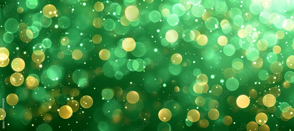 Aufkleber captivating abstract green light bokeh blur for creating stunning and mesmerizing background imagery