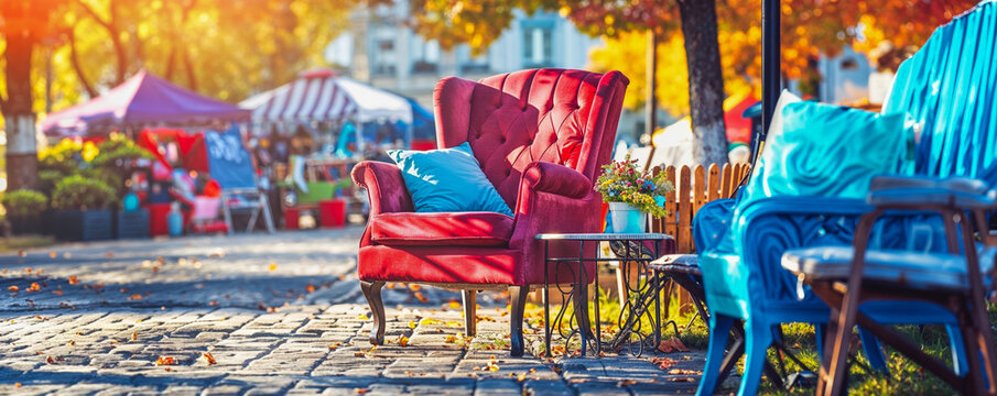 banni&egrave;re web sur le th&egrave;me de la brocante et du vide grenier 
