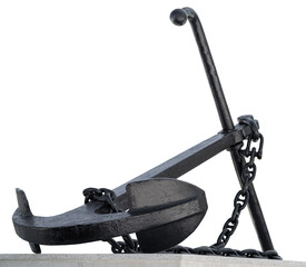 Old Anchor on a white