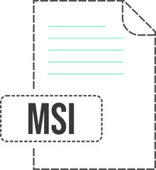 MSI  file format icon dashed outline