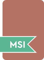MSI File format icon  Brick Red  fill circular shape