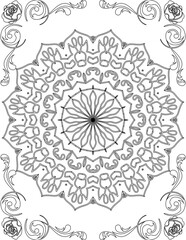 Printable Mandala Coloring Page for Adults. Educational Resources for School for Kids. Adults Coloring Book. Mandala Coloring Activity Worksheet.