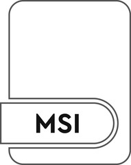 MSI File format icon  black outline