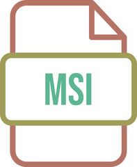 Obraz premium MSI File icon with bold outline