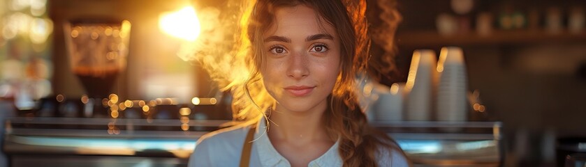 Young Woman's Portrait in Golden Hour