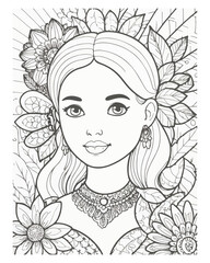 Women's Face Coloring Page