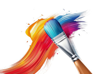 Two Brushes With Different Colors of Paint - Powered by Adobe